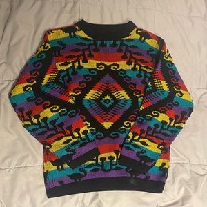 Jazzy Bright Hip 1980s Vinage Sweater: Must have